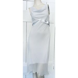 My Michelle Dress Women's 7/8 White Sheer Lace‎ Gown Wedding USA Vintage
